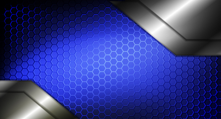Abstract background with metal elements and honeycomb on backdropのイラスト素材