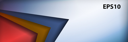 Horizontal background with different color layers overlap of each other in shape of arrow with space for informationのイラスト素材