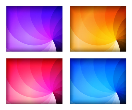 Set of four backgrounds  in differents colors made of overlap petals of each overのイラスト素材