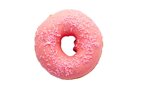 delicious donut on white backgroundの写真素材