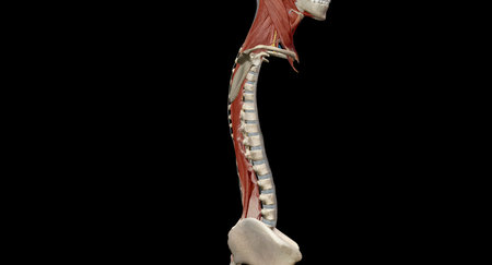 The cervical spine (neck region) consists of seven bones (C1-C7 vertebrae), which are separated from one another by intervertebral discs. 3d renderingの写真素材