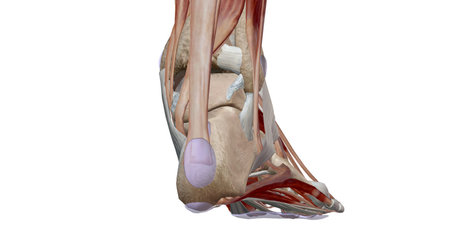 The ankle encompasses the ankle joint, an articulation between the tibia and fibula of the leg and the talus of the foot. 3D renderingの写真素材