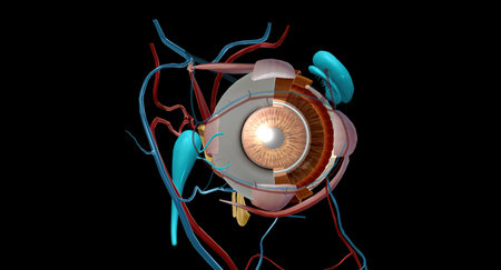 The lacrimal apparatus is the physiological system containing the orbital structures for tear production and drainage. 3D renderingの写真素材