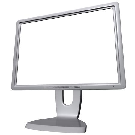 Computer screen on white backの写真素材