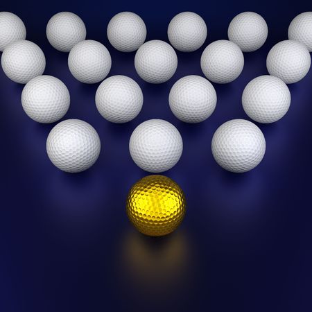 Golf balls formation の写真素材
