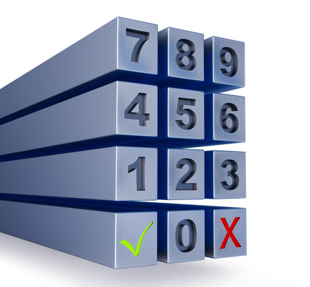 Abstract massive numbers pad (3d render) 