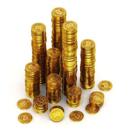 Bitcoins. 3d concept.の写真素材