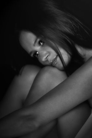 Portrait of the beautiful brunetteの写真素材