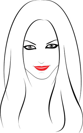 Vector. A series of images of young and beautiful girls.のイラスト素材