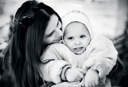 Portrait of mother and daughterの写真素材