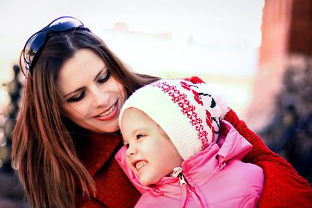 Portrait of mother and daughterの写真素材