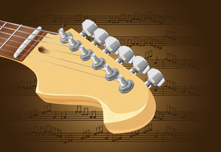 Electric guitar neck  backgroundのイラスト素材