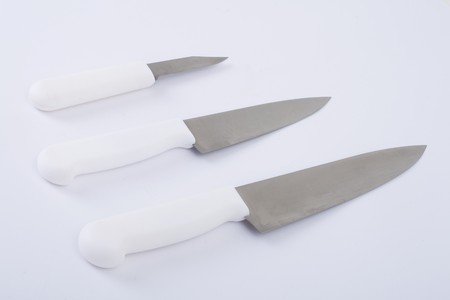 Series. sharp knife isolated on white backgroundの写真素材