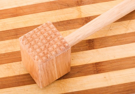 series. Wooden meat tenderizer isolatedの写真素材