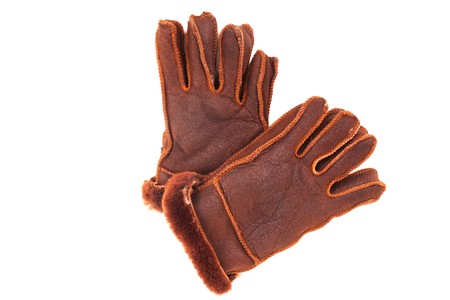 series. Leather gloves with a white backgroundの写真素材
