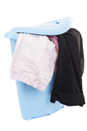 Series. basket of dirty laundry awaits it's destinyの写真素材