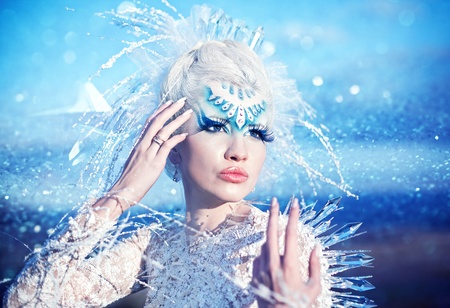 Series. Beautiful blonde in a dress of Snow Queenの写真素材