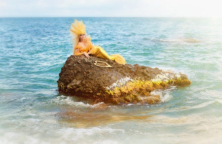 Series. Young beautiful girl in the image of a mermaidの写真素材