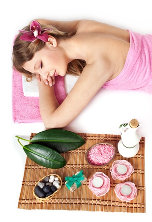 Beautiful young woman in spa. Health and beauty.の写真素材