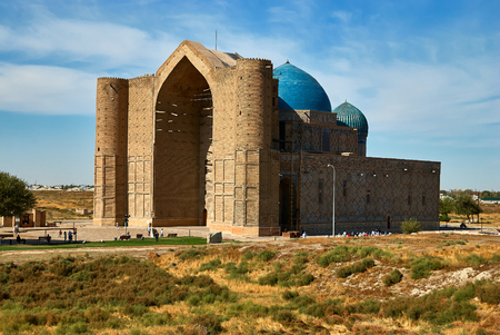 Mausoleum of Khoja Ahmed Yasawi, Turkestan, Kazakhstanの写真素材