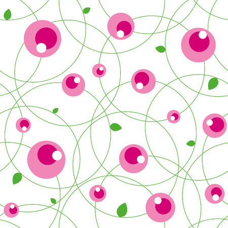 Vector seamless pattern with abstract flowers and leavesのイラスト素材