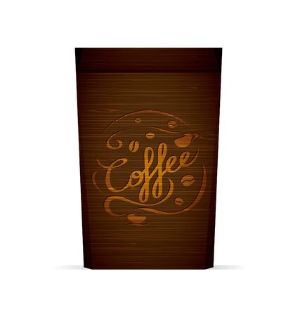 Vector packaging for coffee template with coffee and coffee cups for your designのイラスト素材