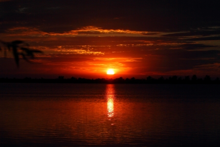 morning sunrise lakeの写真素材