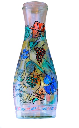 vase bottle paints glassの写真素材