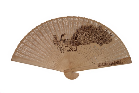 wooden fanの写真素材