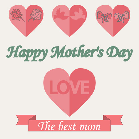 Mothers day design over dotted brown background, illustrationのイラスト素材