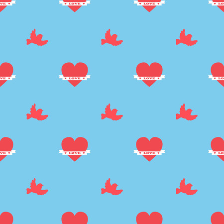 Seamless pattern of hearts in pastel colors.のイラスト素材