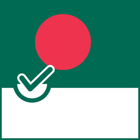 Voting symbol on Bangladesh flag background. Vector illustrationのイラスト素材