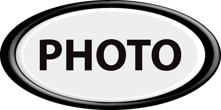 Button photo . The round shape. 3D. Vector illustration.のイラスト素材