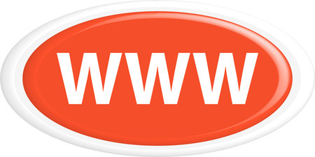 Button WWW. The round shape. 3D. Vector illustration.