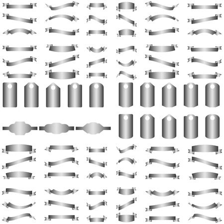 Set of design elements banners ribbons and tag. Vector illustration.のイラスト素材