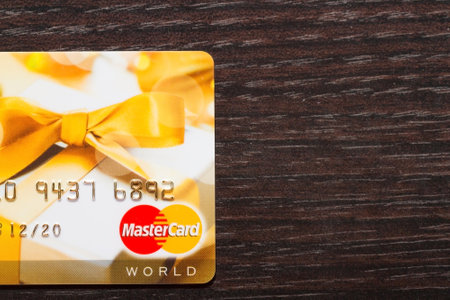 MOSCOW, RUSSIA-August 1, 2015: Credit card  Mastercard.のeditorial素材
