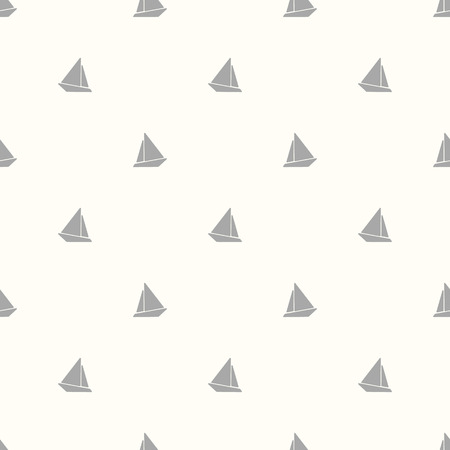 Nautical pattern with small sailing boats in the background. Texture for web, print, Wallpaper, home decor, spring summer fashion fabric, textile, invitation or website background. Sea set.のイラスト素材