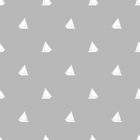 Nautical pattern with small sailing boats in the background. Texture for web, print, Wallpaper, home decor, spring summer fashion fabric, textile, invitation or website background. Sea set.のイラスト素材