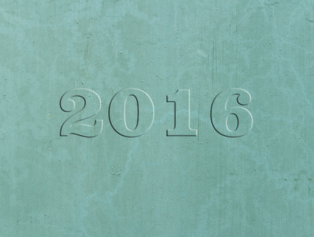 Natural metal background with rust and old paint cracks. New year 2016.の写真素材