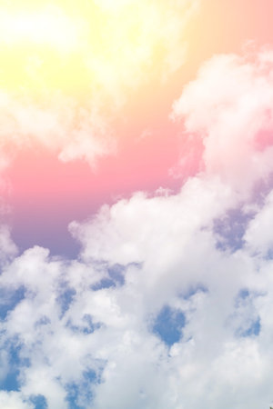 White clouds on blue sky. The natural background.