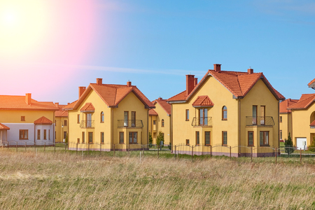 Suburbia Houses New Development Suburban Homes in Europe.の写真素材