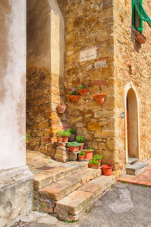 Front door In the Streets of Volterra, Tuscanyのeditorial素材