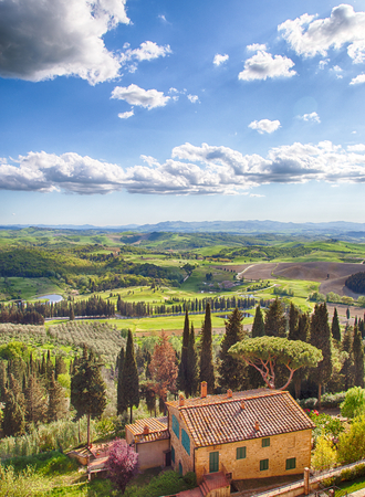 Golf Course in the Tuscany, Castelfalfiのeditorial素材
