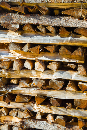 Stacked firewoodの写真素材