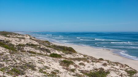 On the beach near runway, Western Capeの写真素材