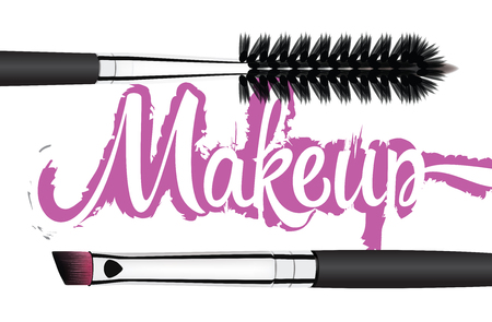 set of makeup cosmetic brushesのイラスト素材
