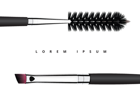 set of makeup cosmetic brushesのイラスト素材