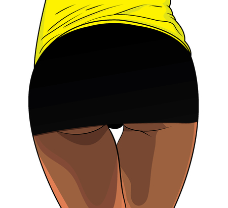 Sexy woman booty. Girls butt fitness lifestyle.のイラスト素材
