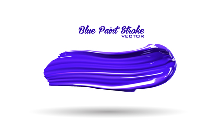 Blue paint splash thick stroke vector.のイラスト素材