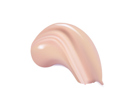 Cosmetic liquid foundation cream smudge smear strokes. Make up smear isolated on white backgroundのイラスト素材